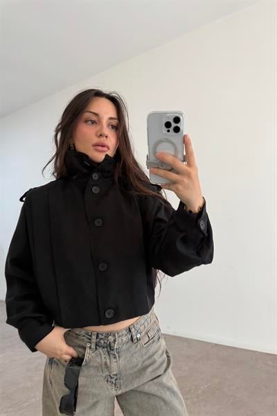 Tiana Süet Siyah Bomber Ceket