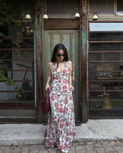 Tomris Gül Ekru Elbise 