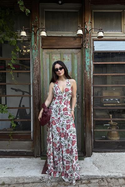 Tomris Gül Ekru Elbise 