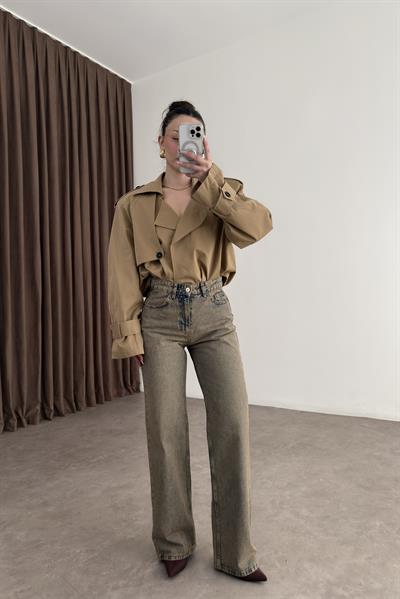 Toprak Yıkama Yüksek Belli Straightfit Jean