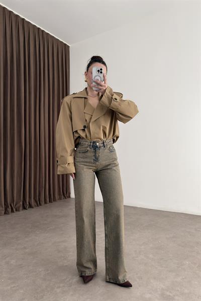 Toprak Yıkama Yüksek Belli Straightfit Jean