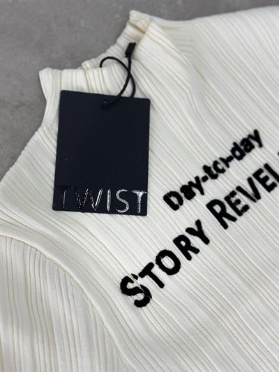 TWS Orijinal Sloganlı Ekru Üst