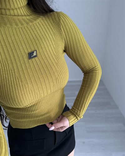 Urban Outfitters Yağ Yeşili Dik Yaka Bluz