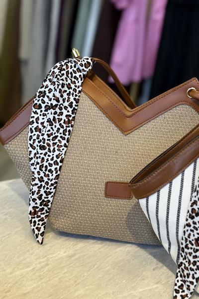 V Kesimli Natural El Çantası