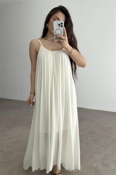 Valeria Premium Ekru Elbise