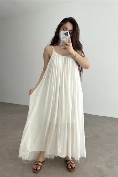 Valeria Premium Ekru Elbise