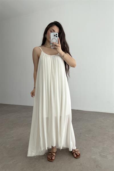 Valeria Premium Ekru Elbise