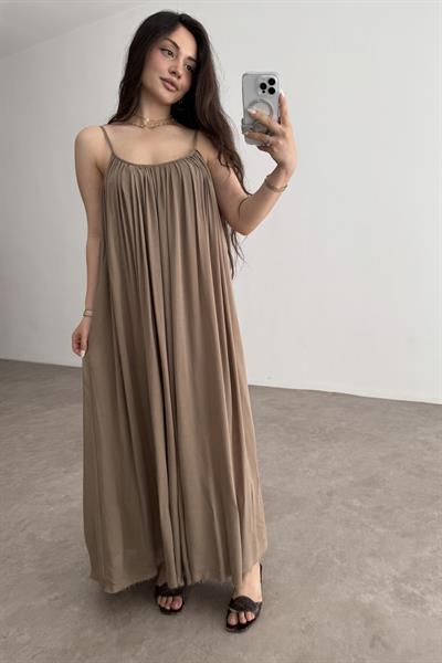 Valeria Premium Kahve Elbise