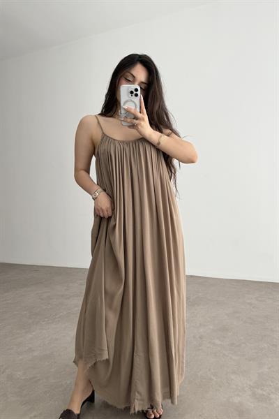 Valeria Premium Kahve Elbise