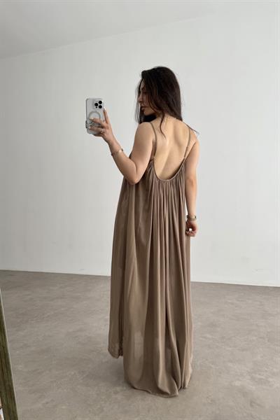 Valeria Premium Kahve Elbise