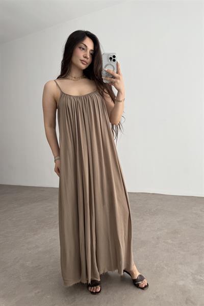 Valeria Premium Kahve Elbise