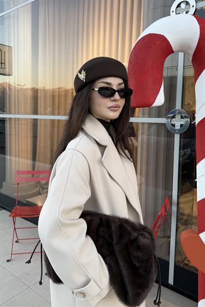 Verona Kruvaze Koyu Taş Renk Kaban