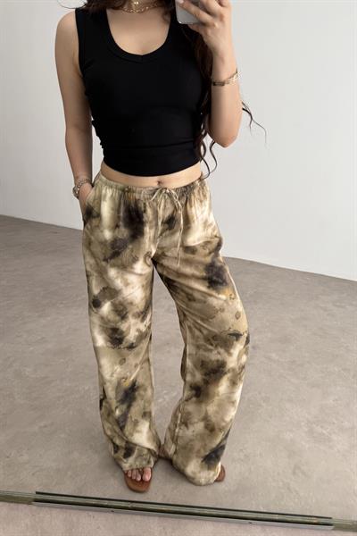 Viskon Summery Desenli  Pantolon