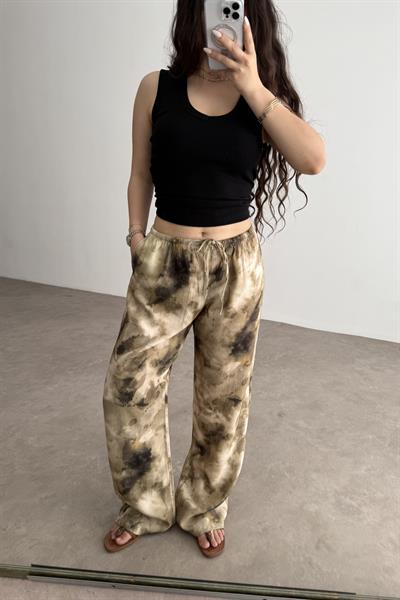 Viskon Summery Desenli  Pantolon