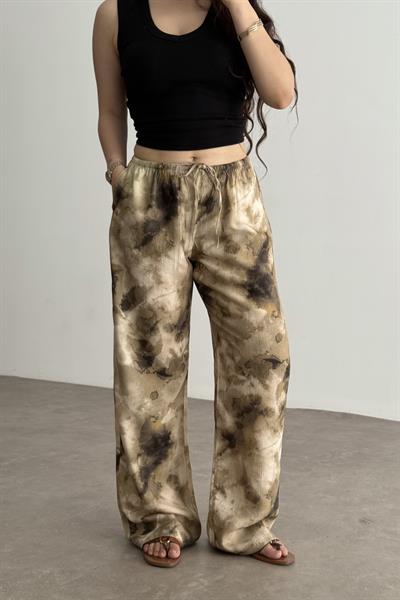 Viskon Summery Desenli  Pantolon