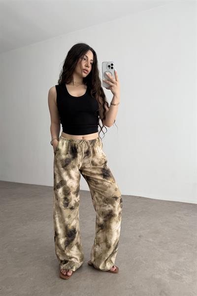 Viskon Summery Desenli  Pantolon