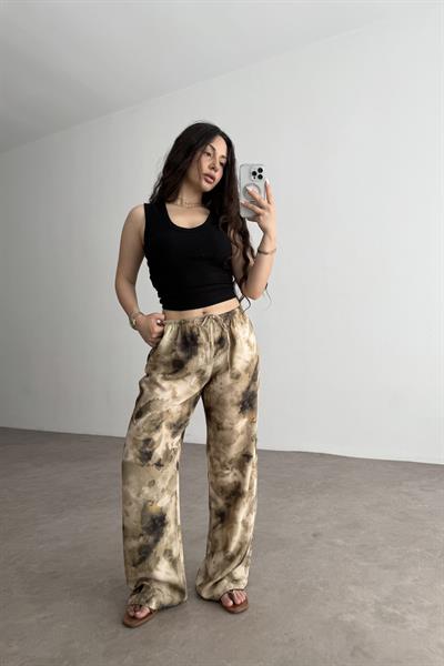 Viskon Summery Desenli  Pantolon