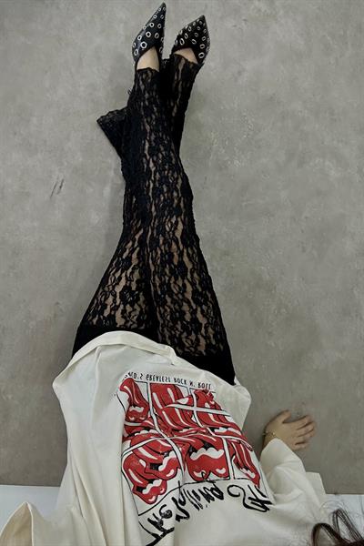 Vitta Siyah Dantel Pantolon