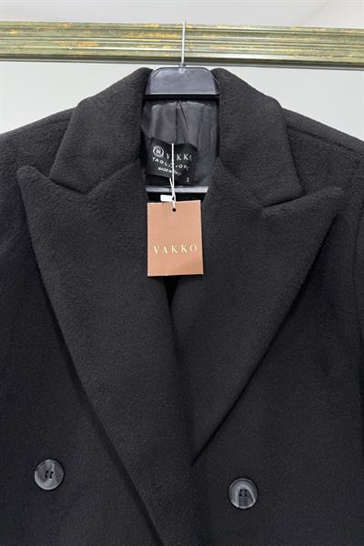 Vkk Orj. Kaşmir Yünlü Siyah Klasik Kaban