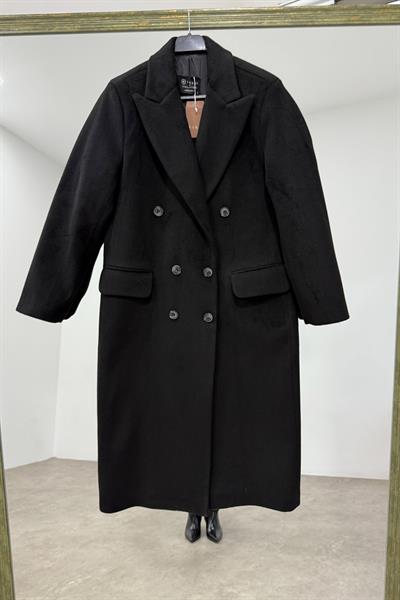 Vkk Orj. Kaşmir Yünlü Siyah Klasik Kaban