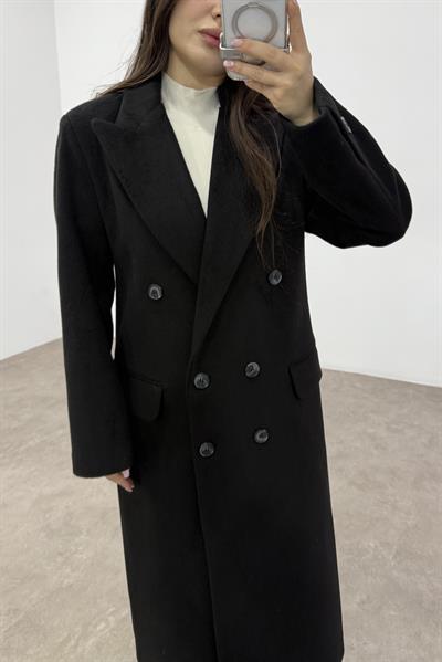 Vkk Orj. Kaşmir Yünlü Siyah Klasik Kaban