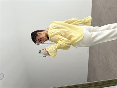 Volanlı Premium Bağlamalı Sarı Gömlek