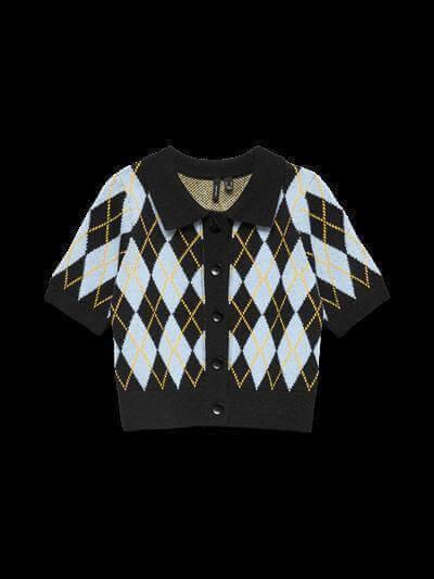 Vro Mda Orijinal Baklava Desenli Mavi Kazak