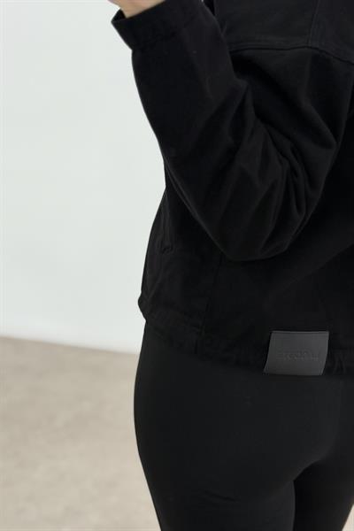 Yakalı Fermuarlı Orj Marka Siyah Denim Ceket