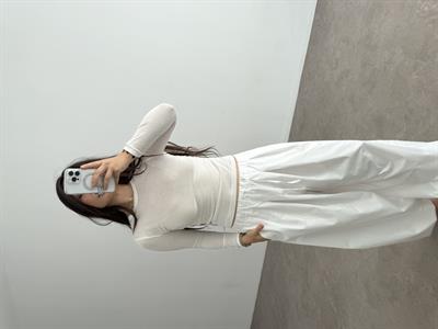 Yarı Pamuklu Beyaz Body