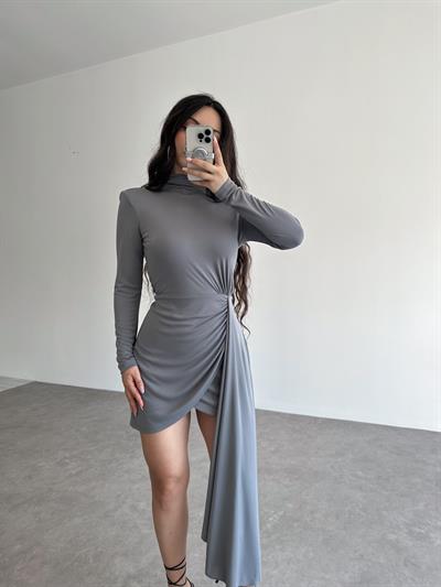 Orj. Drapeli Gri Elbise