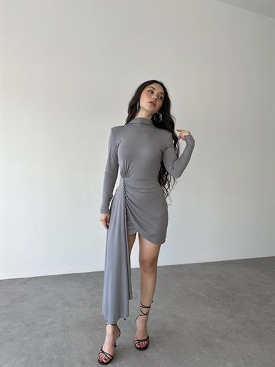 Orj. Drapeli Gri Elbise