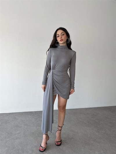 Orj. Drapeli Gri Elbise