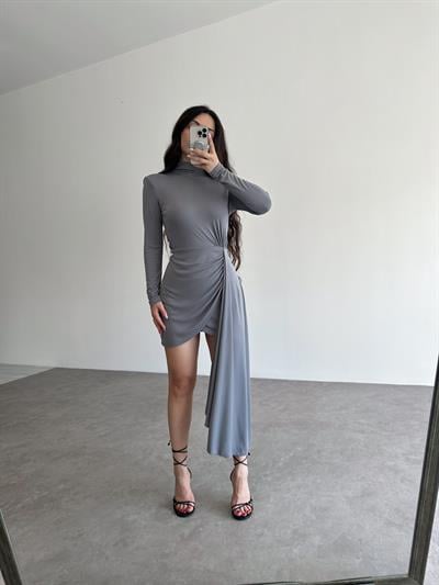 Orj. Drapeli Gri Elbise