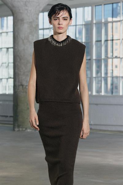 Zr. Boncuklu Bisiklet Yaka Kolsuz Örgü Bluz 