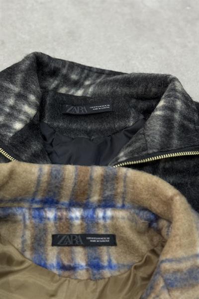 Zr. Kaşe Ekose Camel Ceket  