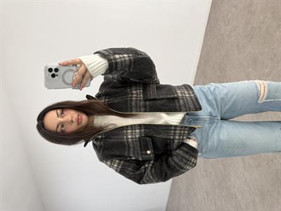 Zr. Kaşe Ekose Siyah Ceket  