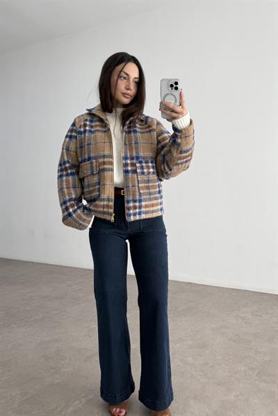 Zr. Kaşe Ekose Camel Ceket  