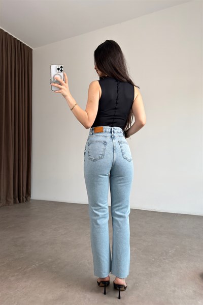ZR Boyfit Dream Blue Taşlı Jean