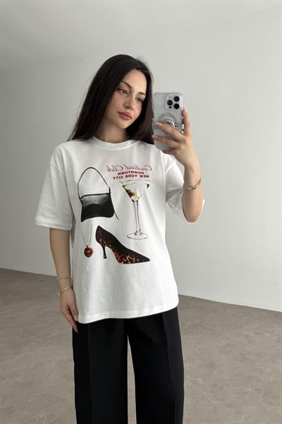 ZR Cocktail Club Baskılı T-shirt