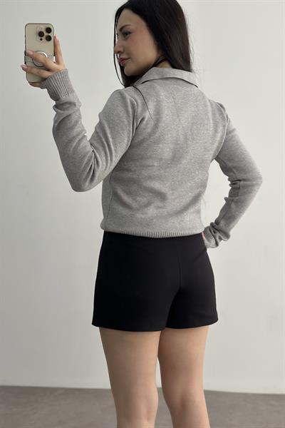 Zr Düz Kesim Şort Etek Siyah