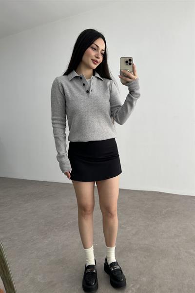 Zr Düz Kesim Şort Etek Siyah