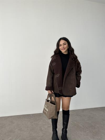 ZR Model Acı Kahve Teddy Mont