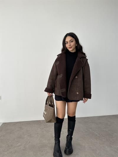 ZR Model Acı Kahve Teddy Mont