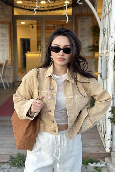 Zr Orijinal Kolları Katlama Detaylı Denim Ceket   