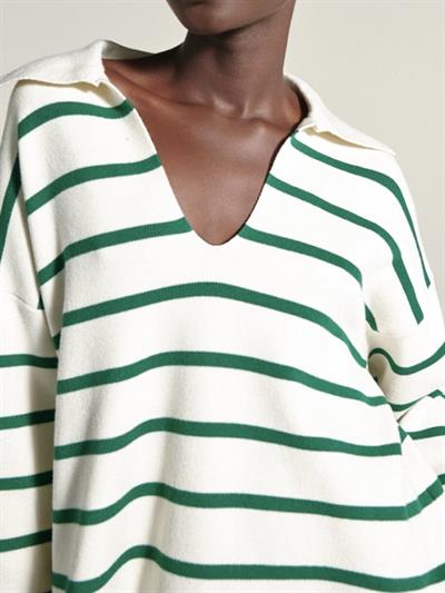 ZR Orijinal Yakalı Çizgili Kazak