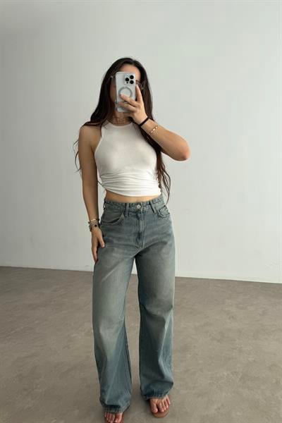 ZR Orijinal Yüksek Belli Rusty Baggy Jean