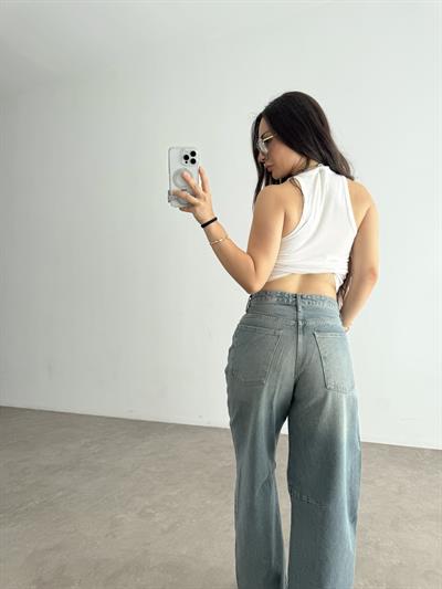 ZR Orijinal Yüksek Belli Rusty Baggy Jean