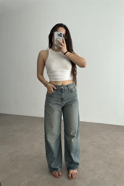 ZR Orijinal Yüksek Belli Rusty Baggy Jean