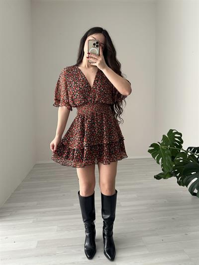 ZR Orj. Şifon Çiçekli Elbise