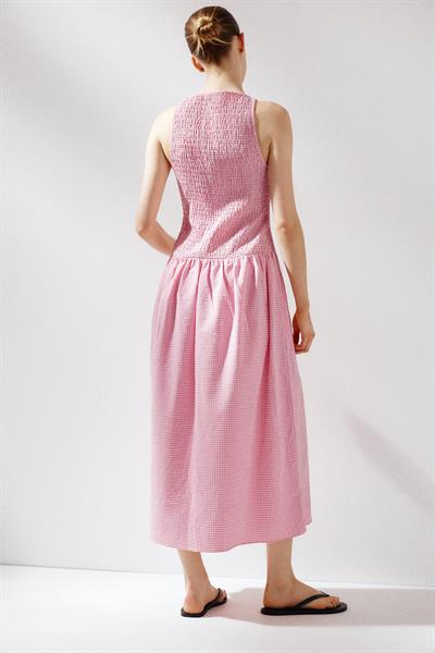 ZR Orj. Pötikare Pembe Midi Elbise 